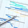 Gantt chart and pen